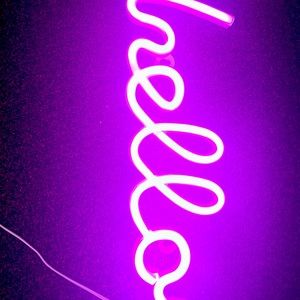 Neon pink light up wall sign